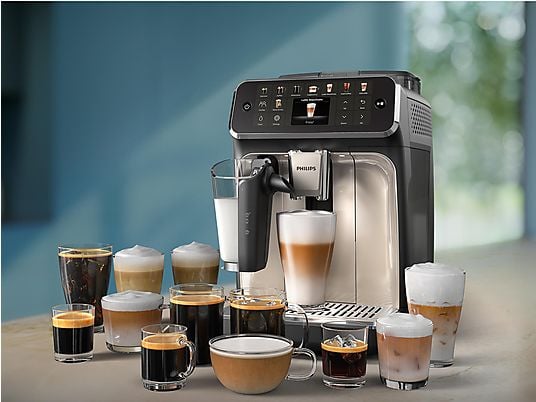 PHILIPS Series 5500 LatteGo EP5547/90 MACCHINA CAFFÈ AUTOMATICA, Nero, Cromato