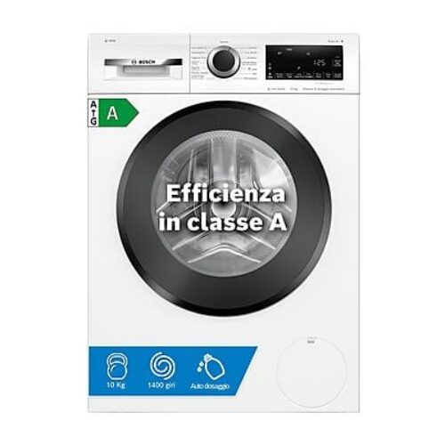 LAVATRICE BOSCH WGG254F0II , Caricamento frontale, 10 kg, 14 programmi, Profondità 58,8 cm, Giri 1400 rpm, Bianco, livello rumorosità centrifuga 74 dB(A), Classe A