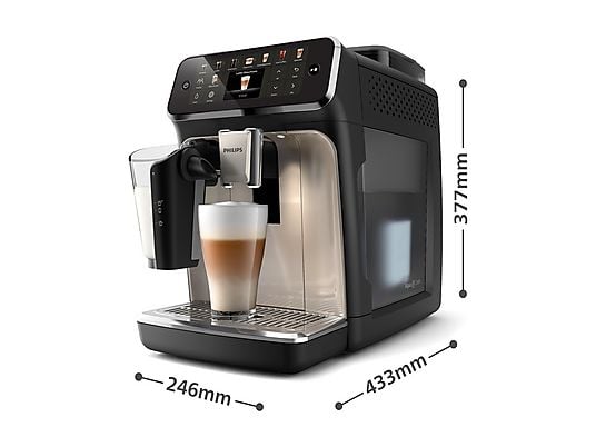 PHILIPS Series 5500 LatteGo EP5547/90 MACCHINA CAFFÈ AUTOMATICA, Nero, Cromato