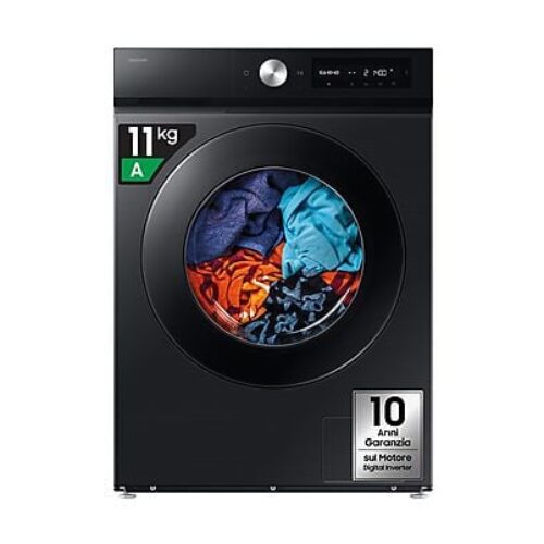LAVATRICE SAMSUNG WW11DB7B94GBU3 , Caricamento frontale, 11 kg, 23 programmi, Profondità 60 cm, Giri 1400 rpm, Nero, livello rumorosità centrifuga 72 dB(A), Classe A